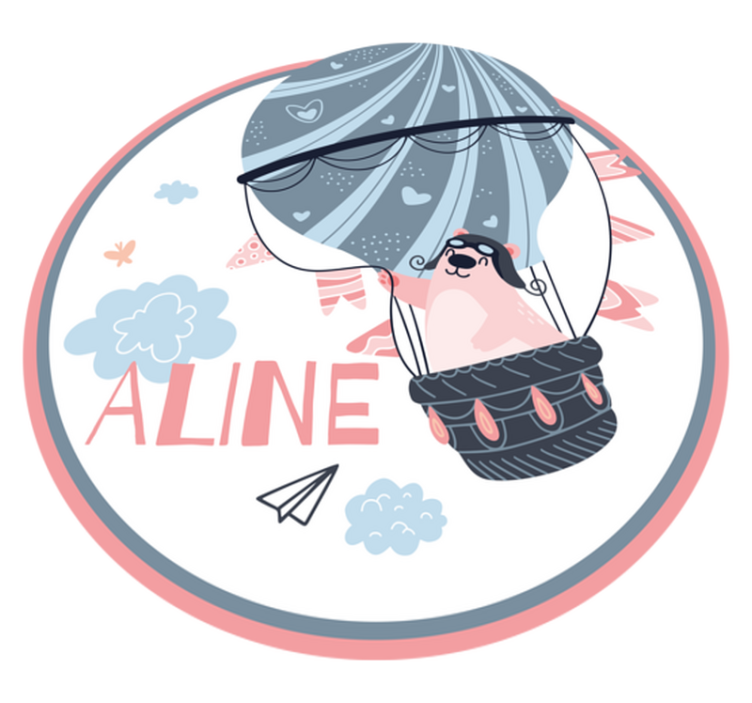 Pink and grey balloon with name vinyl mat - TenStickers