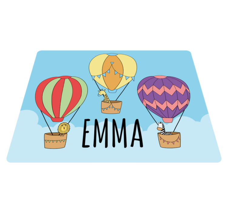 Colorful Hot Airs custom vinyl rug - TenStickers