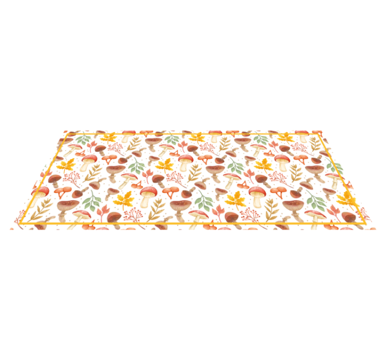 Mushroom Leaf Pattern nature vinyl rug - TenStickers