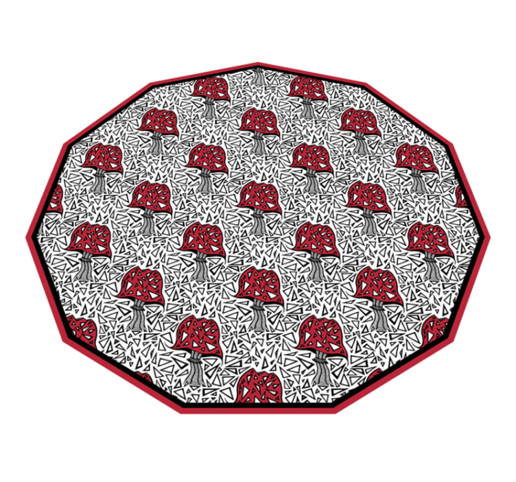 Artistic Mushroom Motif nature vinyl rug - TenStickers