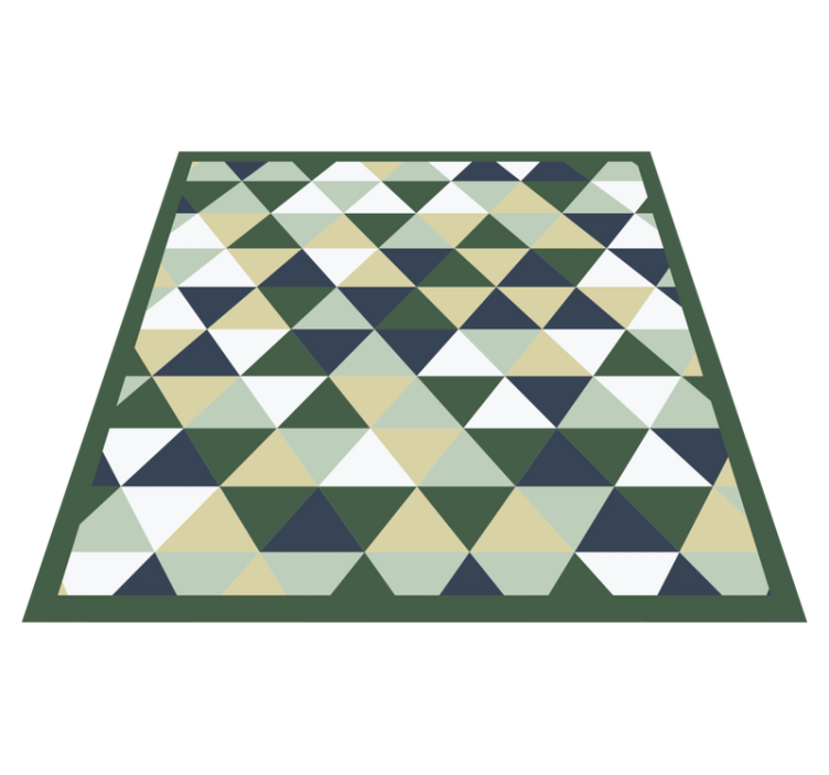 Green and blue nordic triangles geometric rug - TenStickers