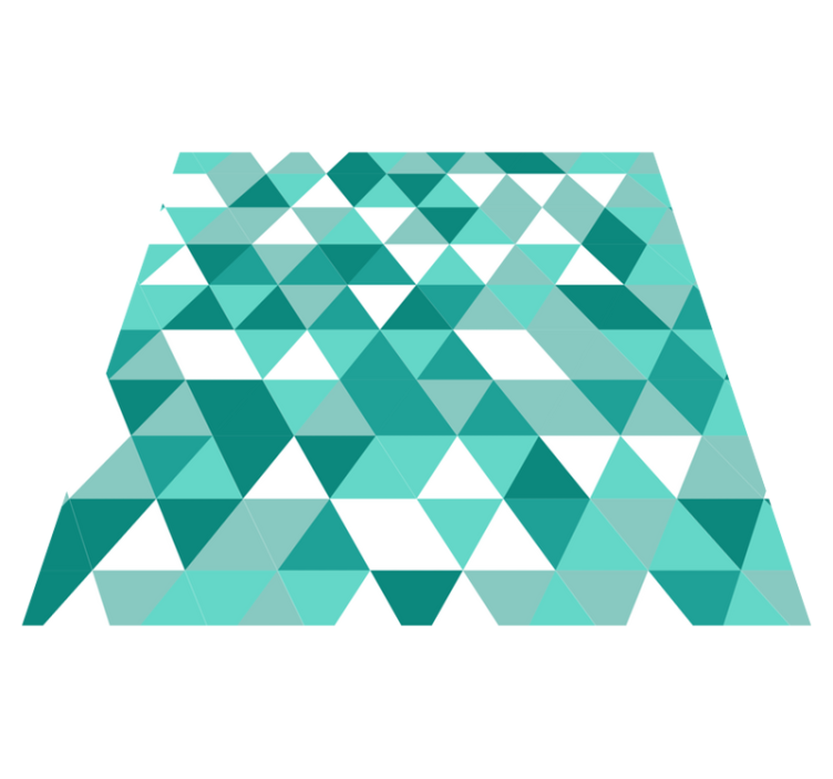 Turquoise triangles pattern geometric rug - TenStickers