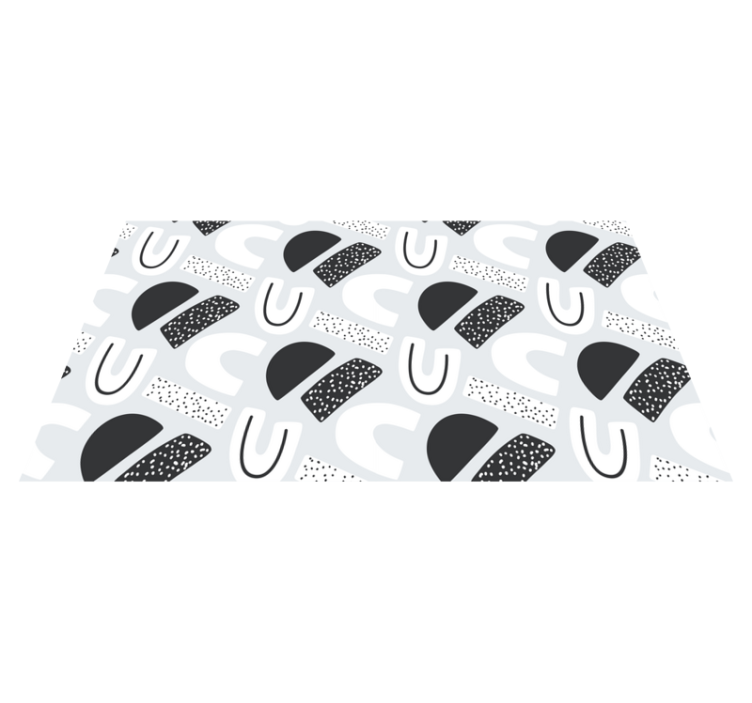 Monochrome Abstract Shapes nursery vinyl rug - TenStickers