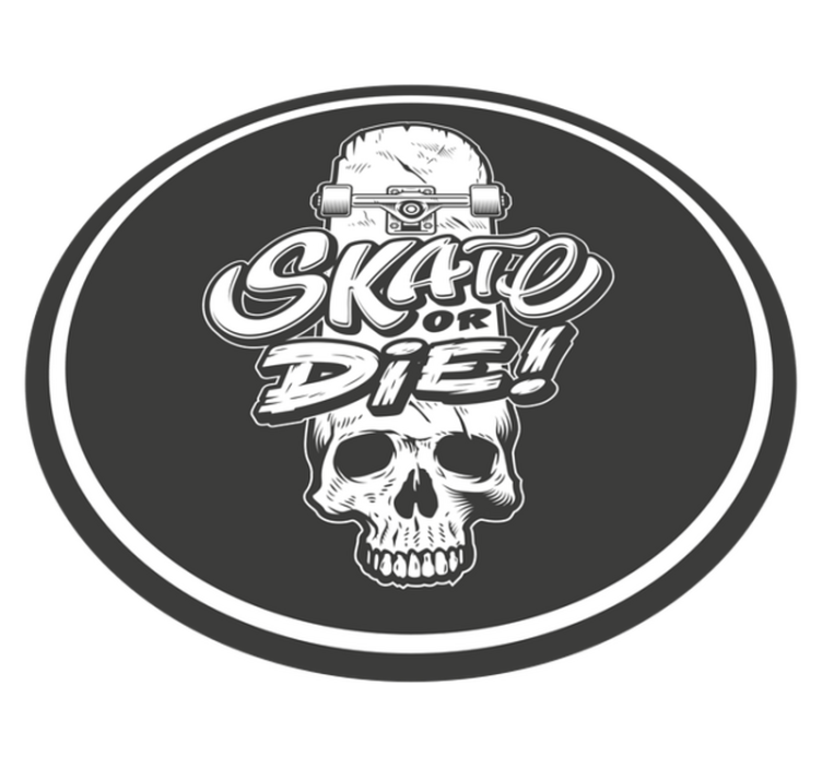 Skull skate or die teenager vinyl rug - TenStickers