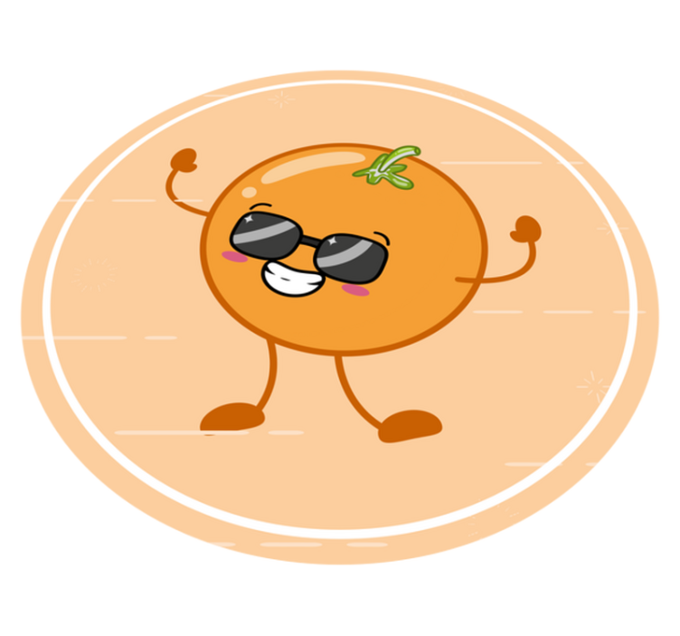 Orange sunglasses cartoon modern rug - TenStickers