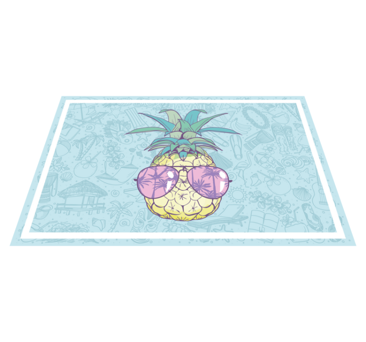 Cool pineapple shades kitchen vinyl rug - TenStickers