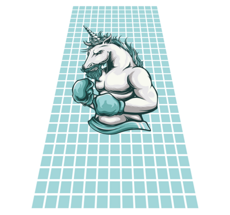 Workout gym unicorn cartoon modern rug - TenStickers
