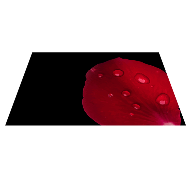 Red petal with water drop floral rug - TenStickers