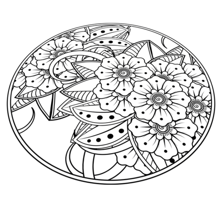 Lotus flower simple mandala vinyl rug - TenStickers
