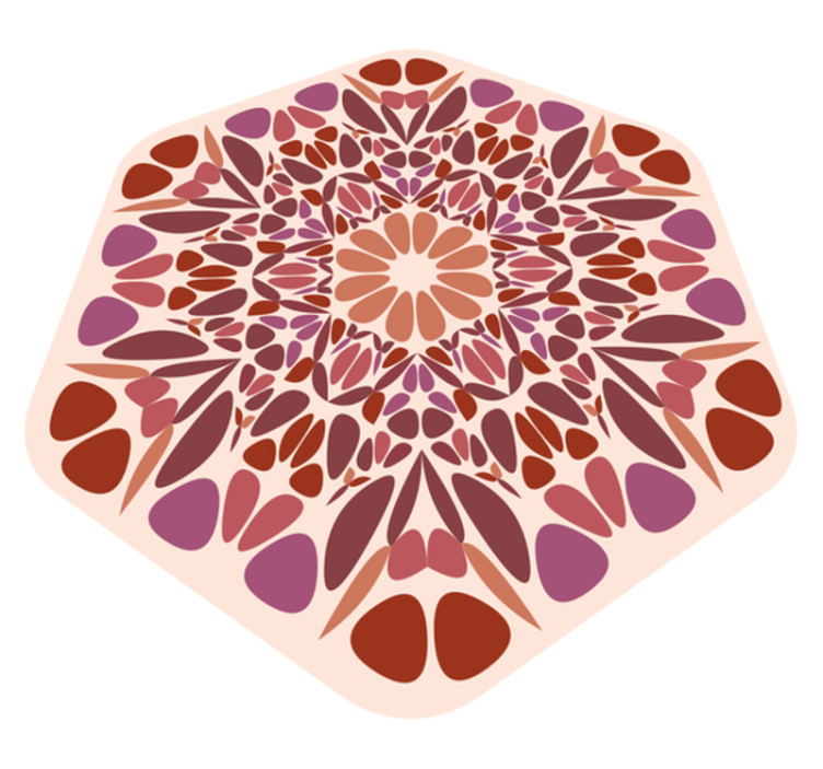 Lively floral element mandala vinyl rug - TenStickers