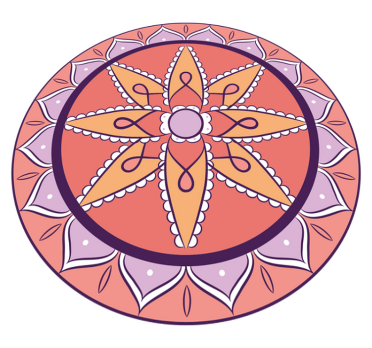 Pastel colors mandala petals mandala vinyl rug - TenStickers