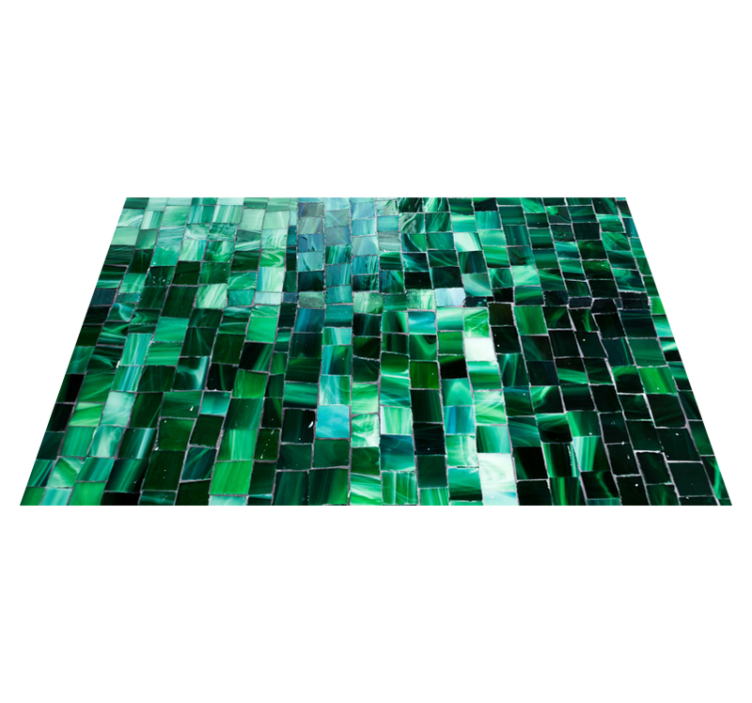Gradient green mosaic tile carpet - TenStickers
