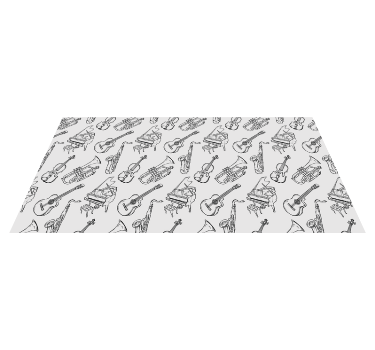 Musical Instruments Pattern vinyl rug - TenStickers