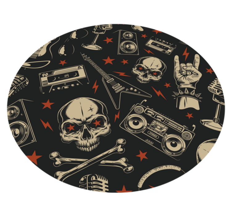 Rock Music Style teenager vinyl rug - TenStickers