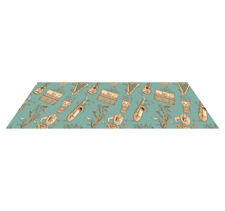 Vintage music pattern rectangular rug - TenStickers