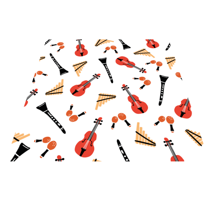 Vinyl rug with musical instrument designs - TenStickers