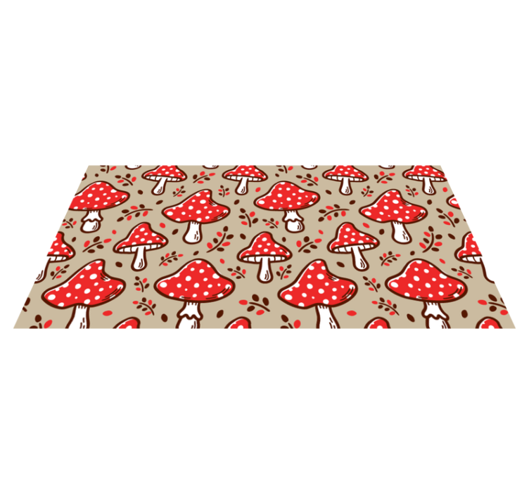 Vibrant Fungal Motifs flower vinyl rug - TenStickers