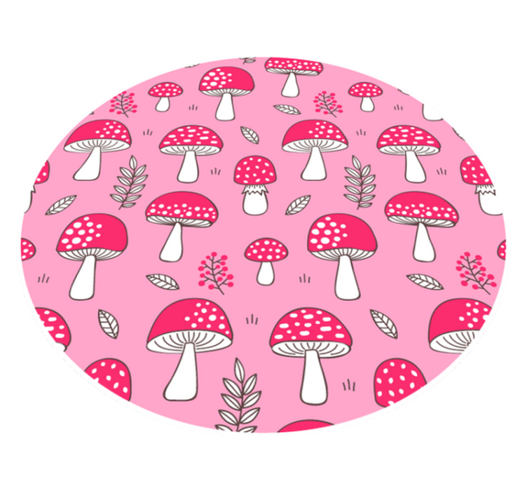Charming Mushroom Illustration kitchen vinyl rug - TenStickers