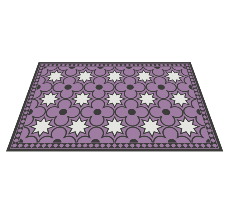 Star Patterned Motif tile vinyl rug - TenStickers