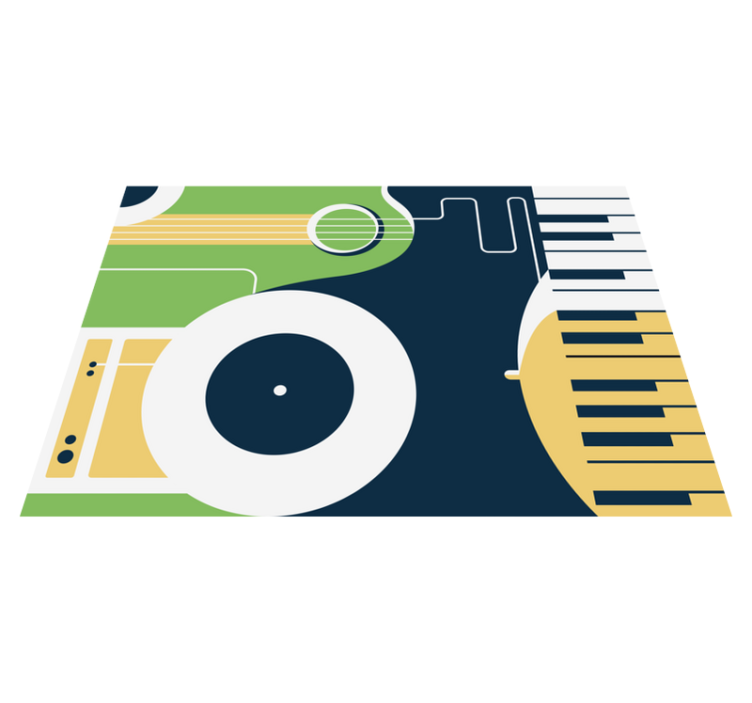 Abstract musical art style living room rug - TenStickers