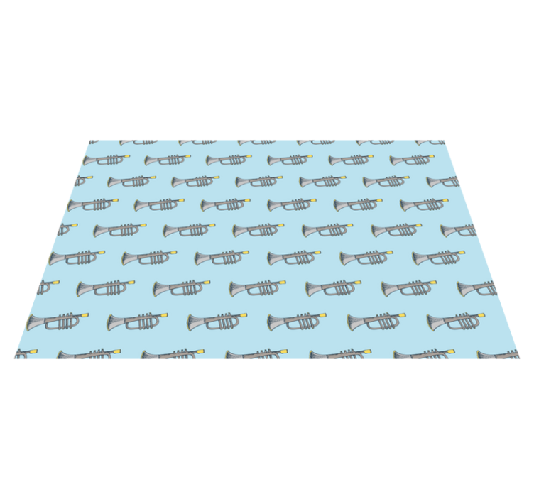 Blue metallic small trumpet pattern rug - TenStickers