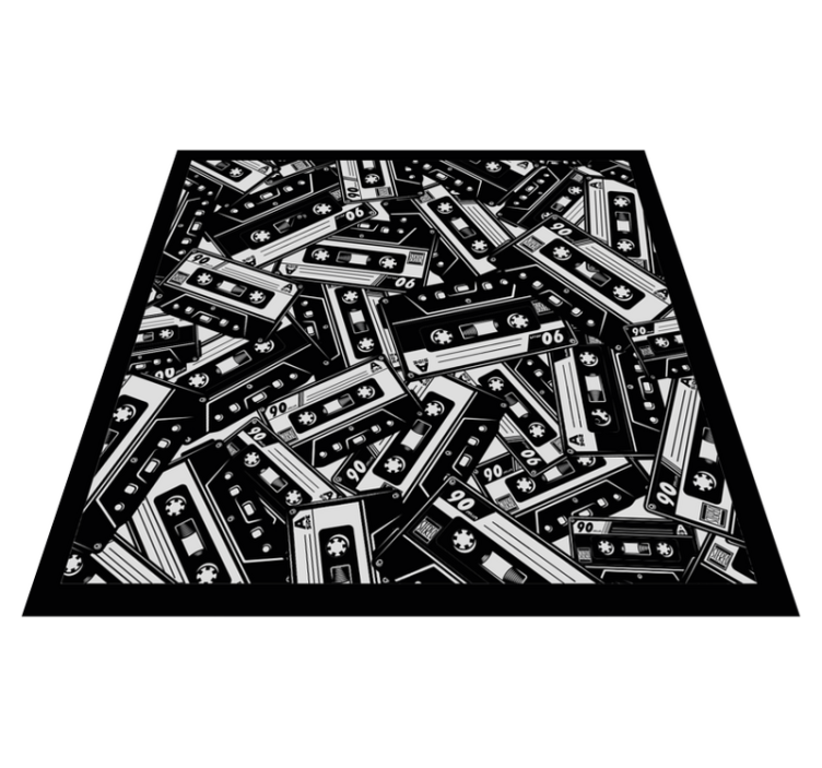 Cassette Tape Motif teenager vinyl rug - TenStickers