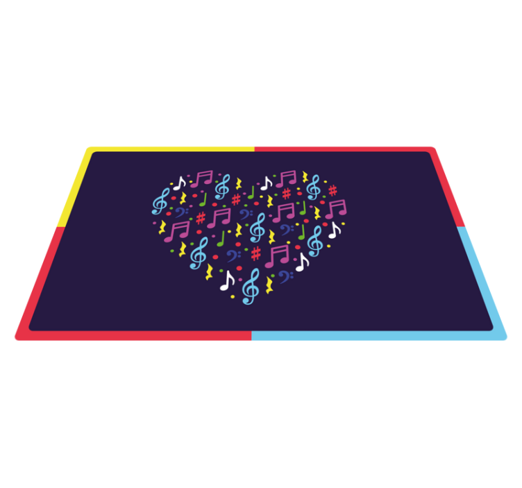 Vinyl rug colorful music heart - TenStickers