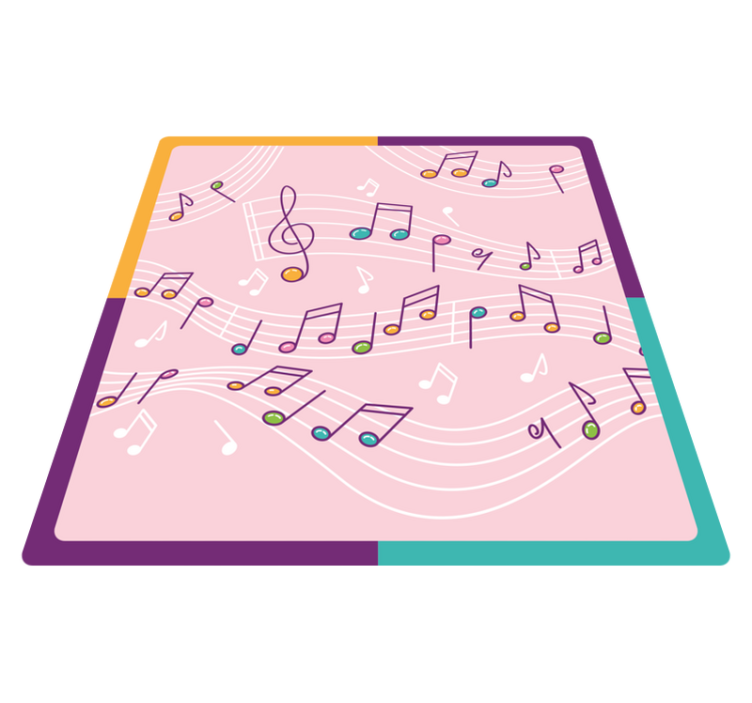 Melodic Notes Theme teenager vinyl rug - TenStickers