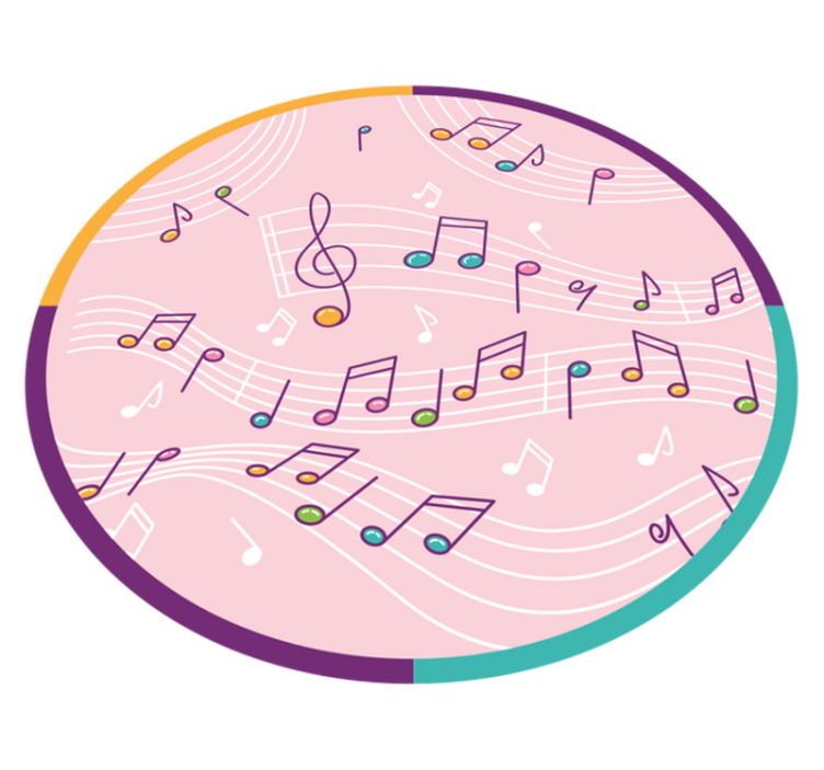 Musical Notes Motif teenager vinyl rug - TenStickers