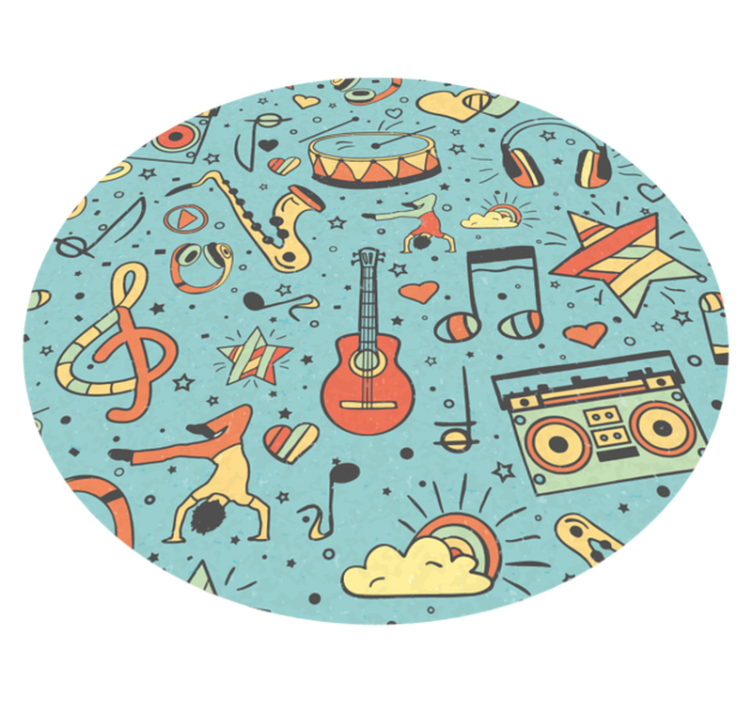 Music Notes Theme vinyl rug - TenStickers