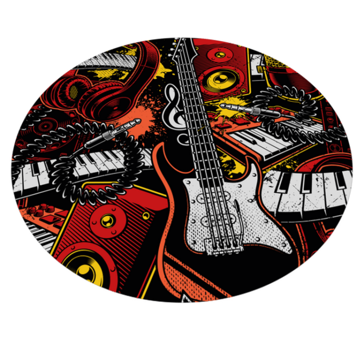 Vinyl rug musical instruments frenzy - TenStickers