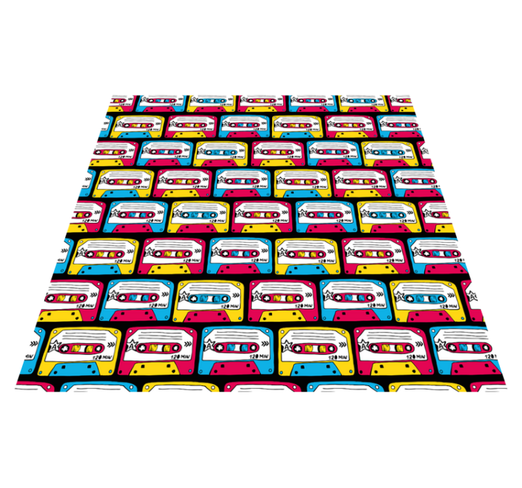 Textured vinyl rug retro audio cassettes - TenStickers