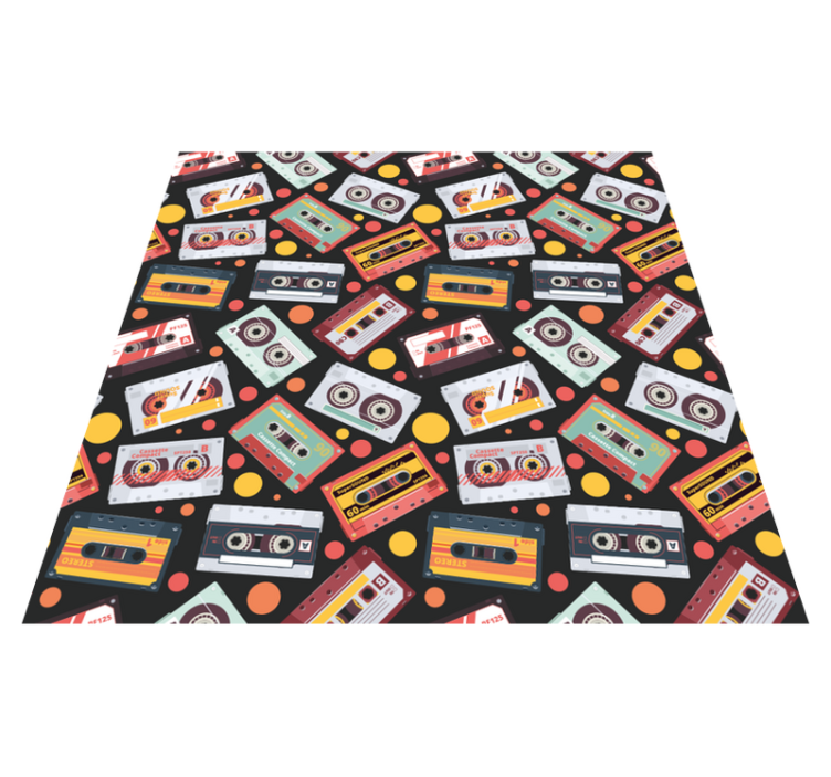 Textured vinyl rug in retro cassette style - TenStickers