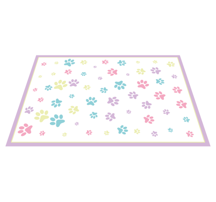Fantastic colorful dog paws animal rug - TenStickers