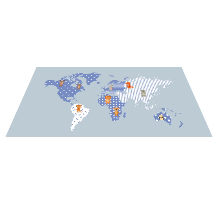 World Map Adventure vinyl rug - TenStickers