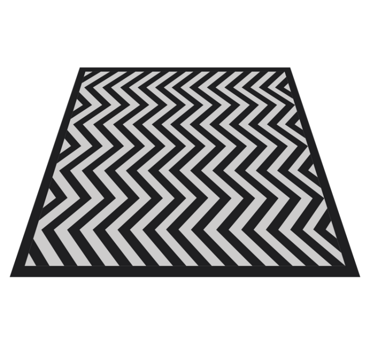 Gray and black zig zag pattern square vinyl rug - TenStickers