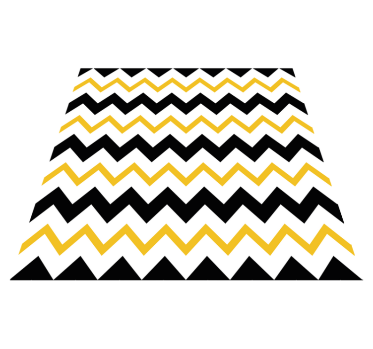 Black and yellow zig zag lines square vinyl rug - TenStickers