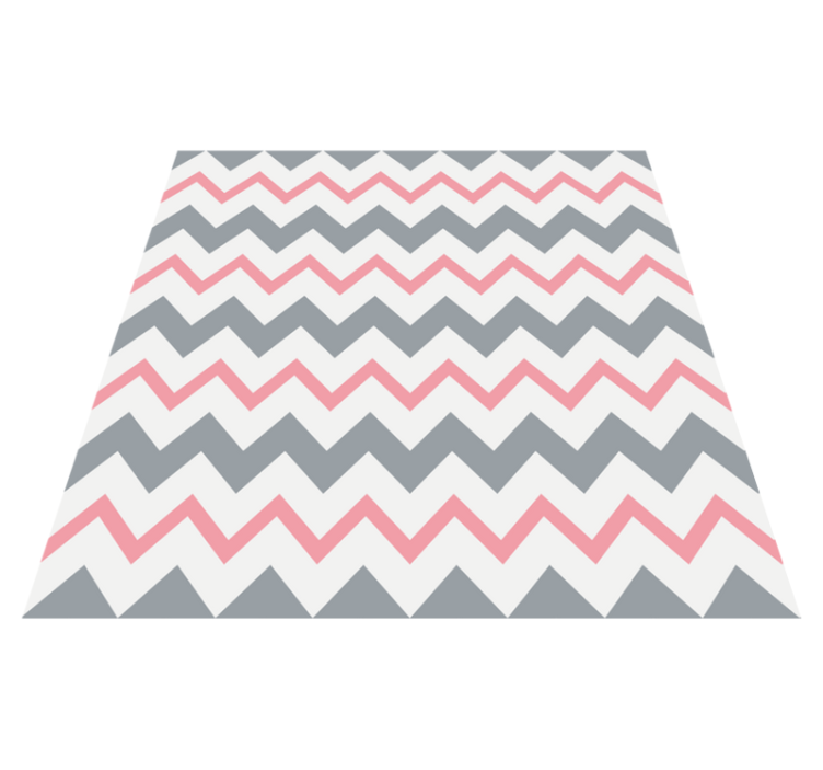 Pink and gray zig zag lines square vinyl rug - TenStickers