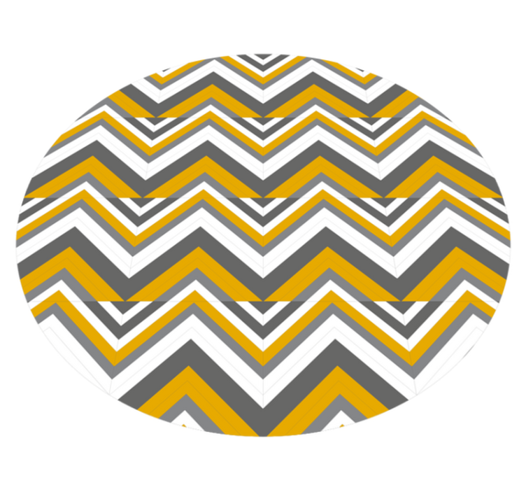 Geometric vinyl rug in chevron grey and yellow - TenStickers