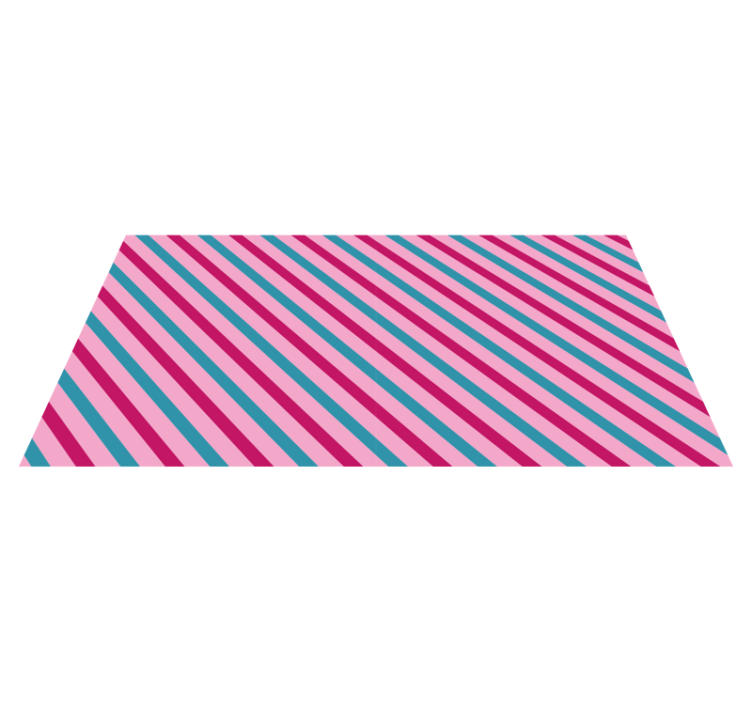 Vintage blue and pink pattern rectangular rug - TenStickers