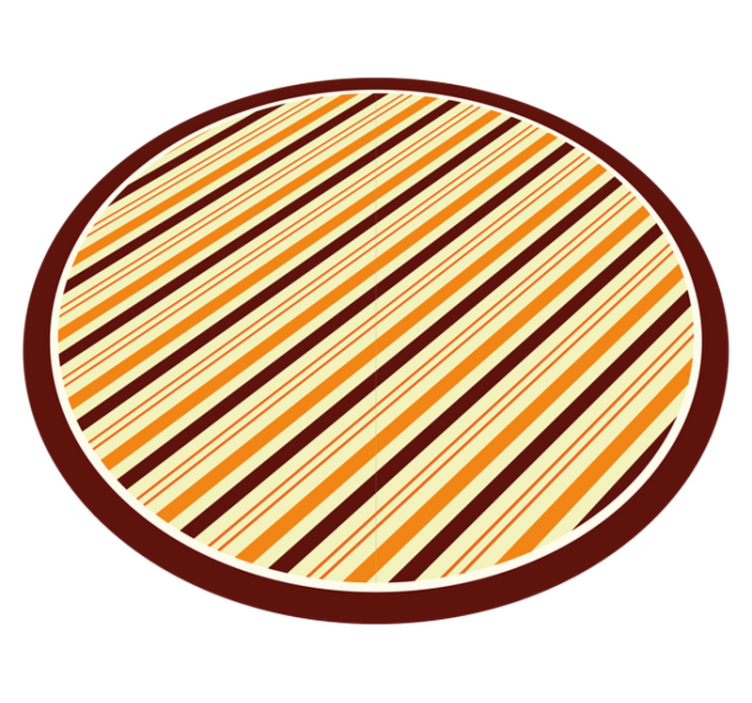 Retro orange and brown pattern circular rug - TenStickers
