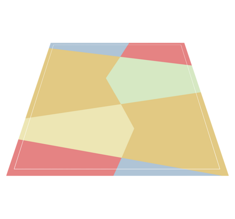 Pastel geometrical color block square vinyl rug - TenStickers