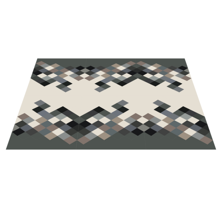 Mosaic vinyl rug contemporary geometric design - TenStickers