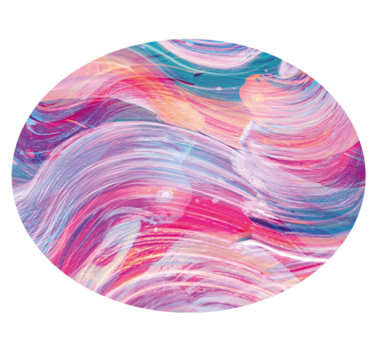Colorful Swirling Waves minimalist vinyl rug - TenStickers