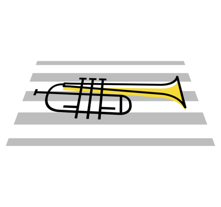Stylish Trumpet Illustration stripes vinyl rug - TenStickers