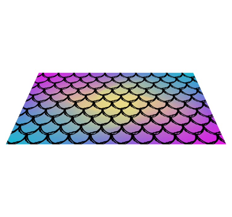 Colorful Scales Pattern vinyl rug - TenStickers