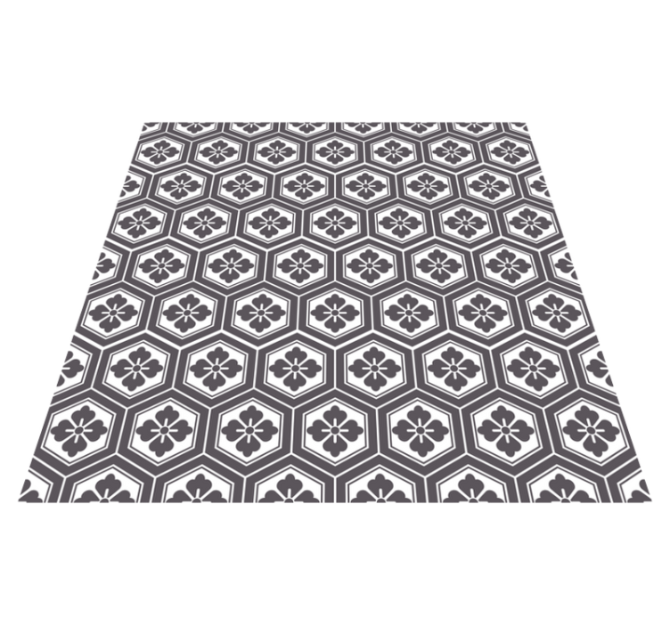 Traditional japanese pattern square vinyl rug - TenStickers