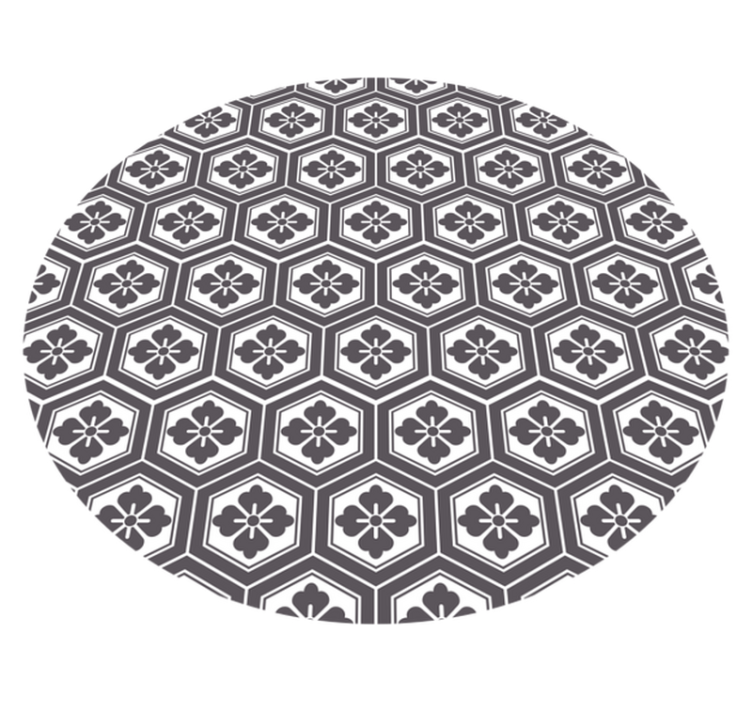 Traditional japanese pattern circular rug - TenStickers