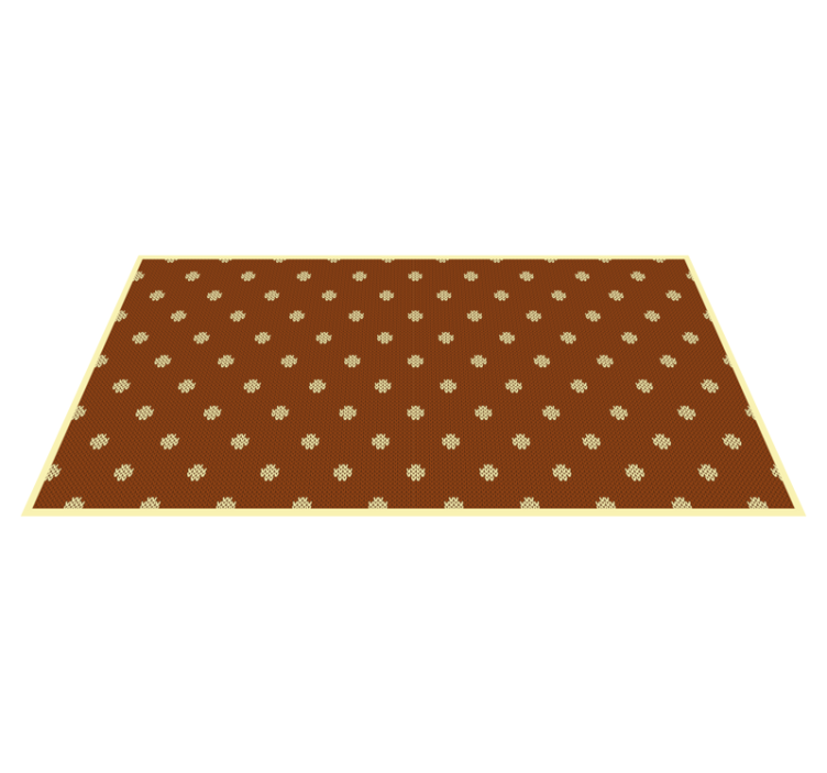 Classic ocher floral vinyl rug - TenStickers