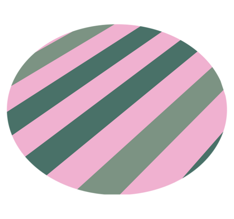 Pastel pink and green color block circular rug - TenStickers